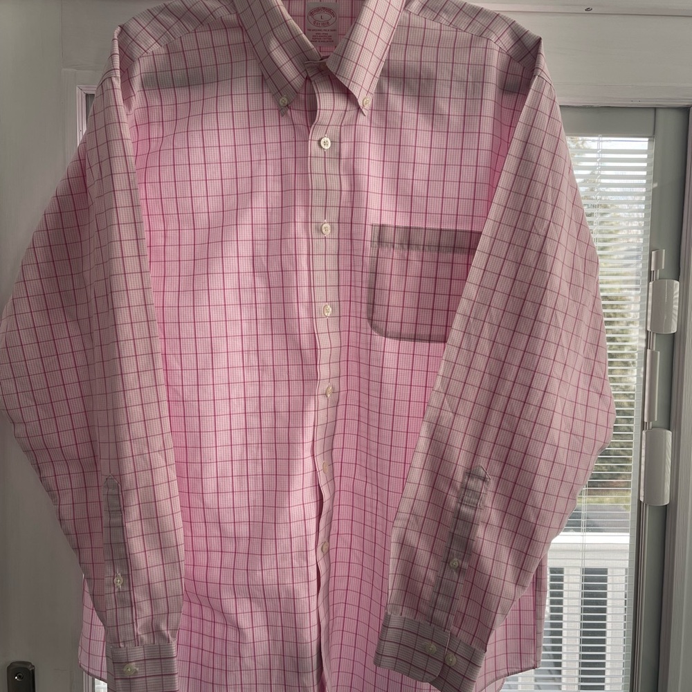 Brooks Brothers 346 Men’s Checkered Dress Shirt - Size L, Original Fit